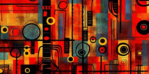 African abstraction artistic drawing. Ai generated.