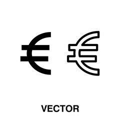 Euro Icon in trendy flat style isolated on white background, Euro symbol for your web site design, logo, app.eps