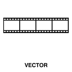 Film frame icon. Cinema symbol, video recording or viewing. A video or media display icon..eps