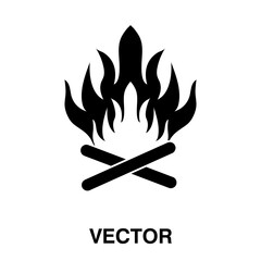 Fire flame icon, vector fire illustration on white background..eps