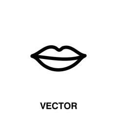 Outline icon of lips, Vector lips illustration on white background..eps