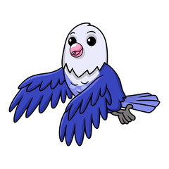 Cute violet love bird cartoon flying