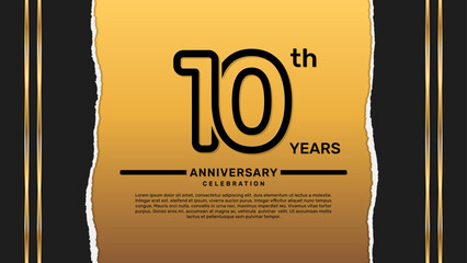 10 year anniversary celebration design template, vector template illustration