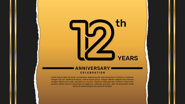 12 year anniversary celebration design template, vector template illustration