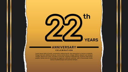 22 year anniversary celebration design template, vector template illustration