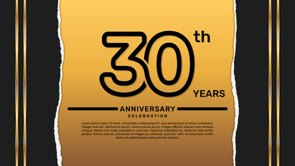 30 year anniversary celebration design template, vector template illustration
