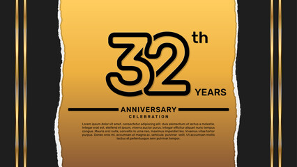 32 year anniversary celebration design template, vector template illustration