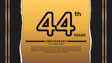 44 year anniversary celebration design template, vector template illustration
