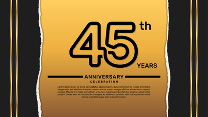 45 year anniversary celebration design template, vector template illustration
