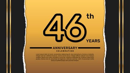 46 year anniversary celebration design template, vector template illustration
