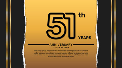 51 year anniversary celebration design template, vector template illustration
