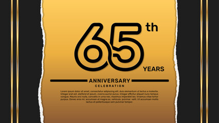 65 year anniversary celebration design template, vector template illustration
