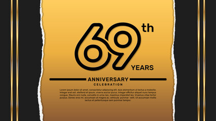 69 year anniversary celebration design template, vector template illustration