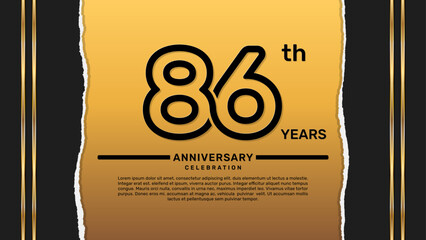 86 year anniversary celebration design template, vector template illustration