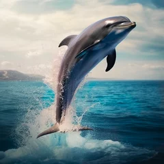 Stof per meter dolphin jumping in the water © Oleksandr Horbov