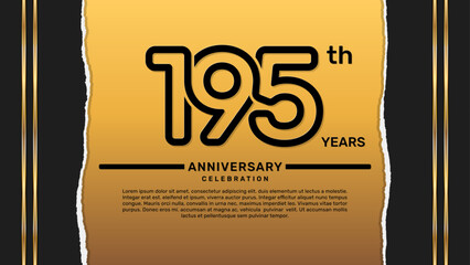 195 year anniversary celebration design template, vector template illustration