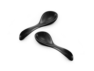 spoon black ceramic transparent background