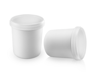 White plastic bucket, transparent background