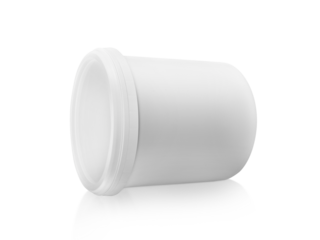 White plastic bucket, transparent background
