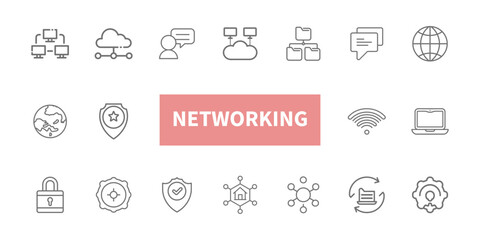 Networking line icon set. Network, connection, network. Communication concept