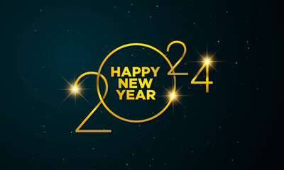 2024 Happy New Year Vector Background.