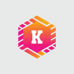 K Letter Logo abstract geometric design vector template Logotype icon Digital Technology style.