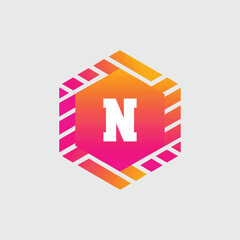 N Letter Logo abstract geometric design vector template Logotype icon Digital Technology style.