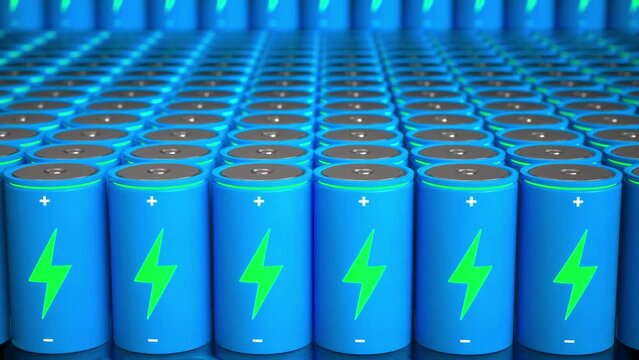 Electric Vehicle Battery Manufacturing: Cg Render of modern EV Battery Pack manufacturing, Lithium-Ion Supply, Clean Energy Storage, Solid State battery, 4680,
4K Animation