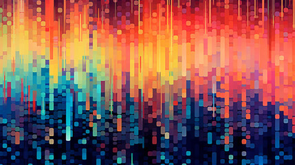 colorful Retro Pixelated  Wallpaper,Background, Generative Ai
