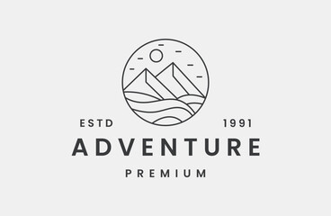 Adventure logo vector icon illustration hipster vintage retro .