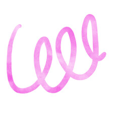 Pink Watercolor Doodle Squiggle