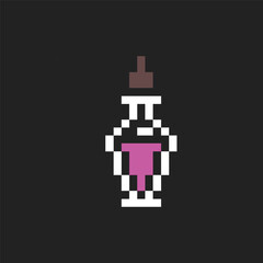 this is potion icon in pixel art with black background and little color,this item good for presentations,stickers, icons, t shirt design,game asset,logo and your project.
