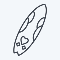 Icon Surf Board. related to Hawaii symbol. line style. simple design editable. vector