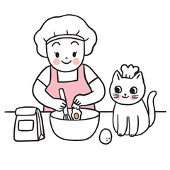 Cartoon cute funny cat vector.