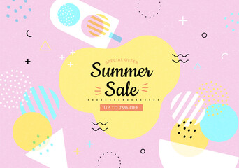 Summer shape sale promo template