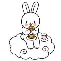 Cartoon cute Mid Autumn vector.