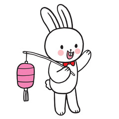 Cartoon cute Mid Autumn vector.