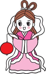 Cartoon cute Mid Autumn vector.