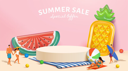 Summer sale display background