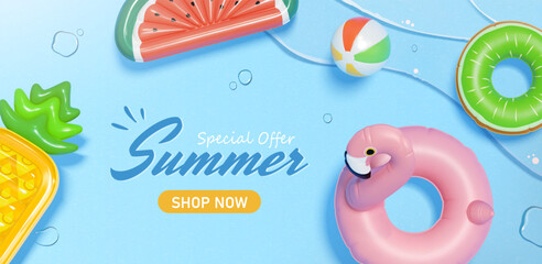 Summer pool party online ad