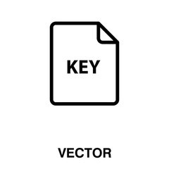 KEY extension text file sign illustration on white background..eps