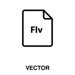  Flv video file extension, vector file document illustration on white background..eps