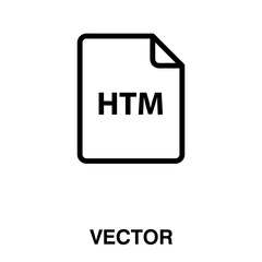 HTML file extension icon, extension file document illustration on white background