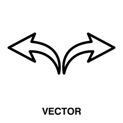 Fototapeta premium Left and right arrow simple liner sign icon illustration on white background..eps