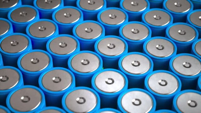 Electric Vehicle Battery Manufacturing: Cg Render of modern EV Battery Pack manufacturing, Lithium-Ion Supply, Clean Energy Storage, Solid State battery, 4680,
4K Animation