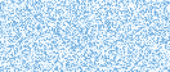 Seamless pixelated blue texture. Navy noise grain pattern. Sapphirine mosaic background. Light blue shades vector background