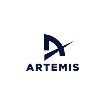 Artemis archer logo icon design template flat vector
