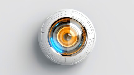 Fototapeta premium Abstract 3d button, aim control and digital interface, button technology and future tech game, target borders and metallic frames, user data UI display button, Generative AI illustration