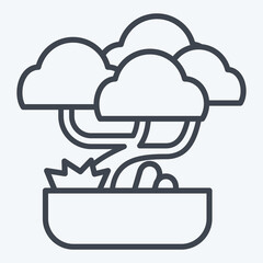 Icon Bonsai. related to Chinese New Year symbol. line style. simple design editable