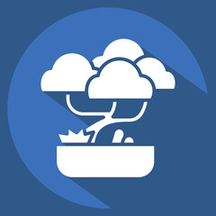 Icon Bonsai. related to Chinese New Year symbol. long shadow style. simple design editable